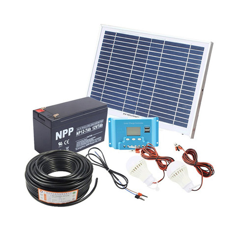 10W home Solar System 18V solar panel with solar controller cable DIY kit ► Photo 1/6