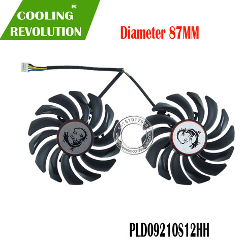 2PCS/lot 4PIN PLD09210S12HH GTX1050 Ti Cooler fan For GeForce MSI GTX 1050 1050Ti GAMING X video card fan ► Photo 1/1
