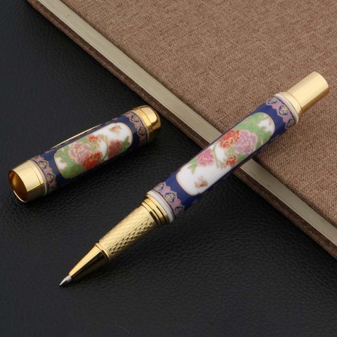 Blue And White CHINESE Porcelain With peony Flower Painting Rollerball Pen Stationery Office school supplies Writing ► Photo 1/6