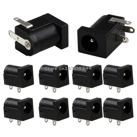 10Pcs PCB Mount 5.5 x 2.1 mm Female DC Power Black Jack Plug Socket Connector G08 Whosale&DropShip ► Photo 1/5