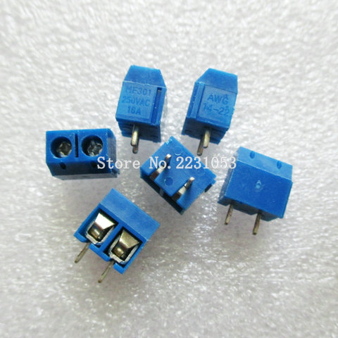 20PCS/LOT KF301-2P KF301-5.0-2P KF301 Screw 2Pin 5.0mm Straight Pin PCB Screw Terminal Block Connector ► Photo 1/1
