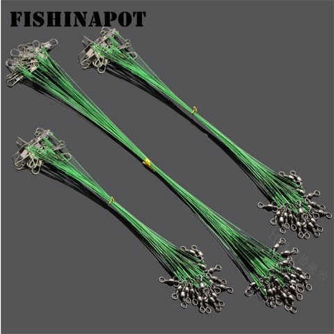 10pcs/lot Anti-bite Fishing Wire Line Leash Lure Fishhook Line Trace Wire Leader Swivel Stainless Steel Rolling Swivels 2 Colors ► Photo 1/6