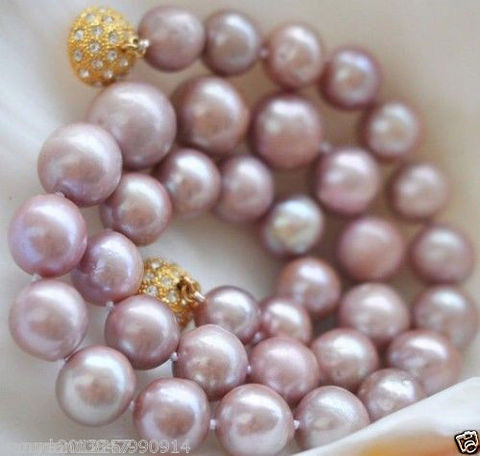 Hot sell Noble  FREE SHIPPING>>> 8-9mm beautiful Pastel Purple Freshwater pearl Necklace 18 inch ► Photo 1/1