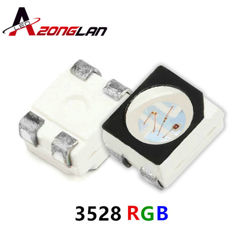 50pcs 3528 RGB POWER TOP 1210 3528 SMD SMT PLCC-2 LED Common Anode Red Green Blue New light-emitting diodes RGB ► Photo 1/3