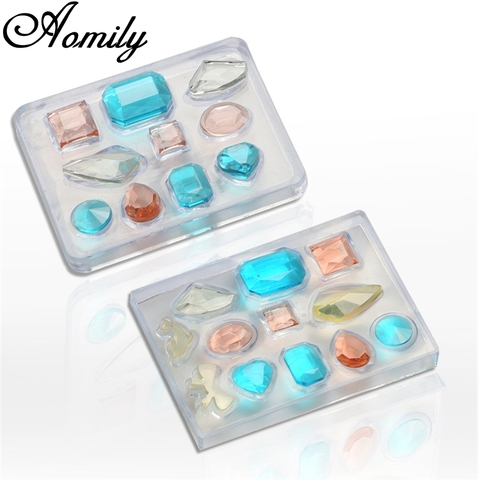 Aomily DIY Handmade Jewelry Mold Necklace Eardrop Gemstones Fondant Cake Chocolate Mould Container Crystal Drop Resin Soap Molds ► Photo 1/6