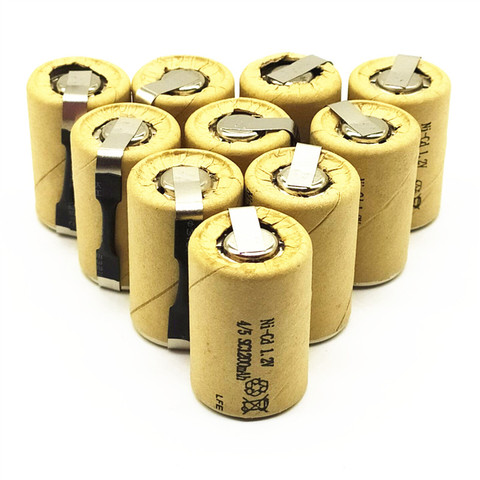 8/10/12/15PCS 4/5SC 1.2V rechargeable battery 1200mAh 4/5 SC Sub C Ni-CD cell with welding tabs for electric drill screwdriver ► Photo 1/5