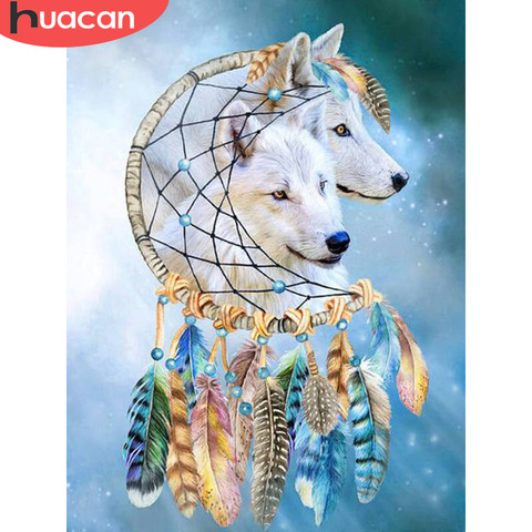 Huacan Official Store Diamond Painting Wolf Diamond Embroidery Cross Stitch Animal Mosaic Diamond Rhinestones Hobbies And Craft ► Photo 1/6