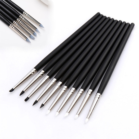 Hobby Craft Clay Sculpture Modelling Shaper Tools Soft Silicone Carving Craft Brush 5Pcs Color Shapers Nail Art Tools ► Photo 1/5
