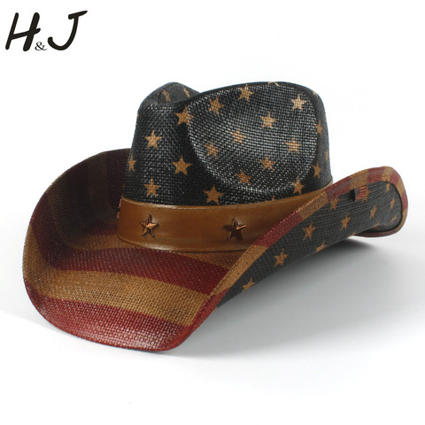 Cowboy Hat 100% Handmade Summer Straw Women Men Western Sombrero Hombre Sun Cowboy Cap Beach Sun Hat With Good Package ► Photo 1/6