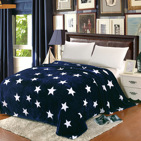 Bright stars bedspread Air conditioning blanket Super Soft Flannel Blanket on the sofa/Bed/Car Portable Plaids Quilt 200x230cm ► Photo 1/6