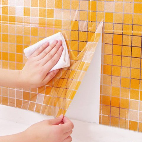 45x100cm Waterproof 3D WallPapers Mosaic Aluminum Foil self adhensive wallpaper for Kitchen Wall Sticker Oil heat resistance ► Photo 1/6