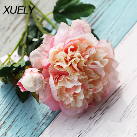 Single branch artificial flower 60cm silk peony High quality beautiful home decoration fake flower Wedding bride holding flower ► Photo 1/6