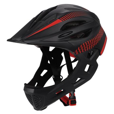 Children Bike Riding 16-Hole Breathable Helmet Detachable Full Face Chin Protection Balance Bicycle Safety Helmet w/ Rear Light ► Photo 1/6