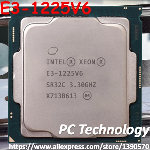 Original Intel Xeon E3-1225V6 CPU 3.30GHz 8M 73W LGA1151 E3-1225 V6 Quad-core E3 1225 V6 processor E3 1225V6 Free shipping ► Photo 1/2