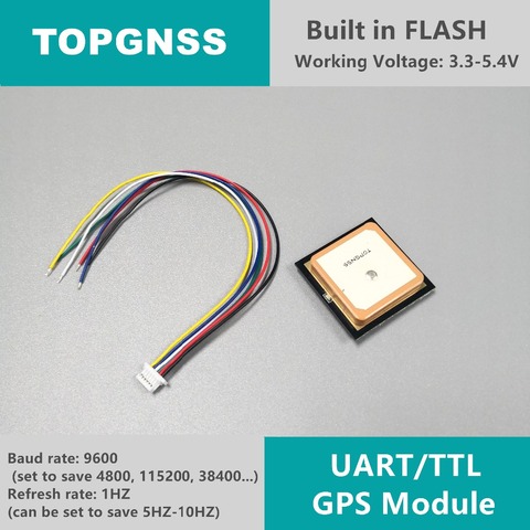 3.3-5V TTL UAR GPS Modue GN-701 GNSS Module Antenna Receiver , built-in FLASH,NMEA0183  TOPGNSS ► Photo 1/3