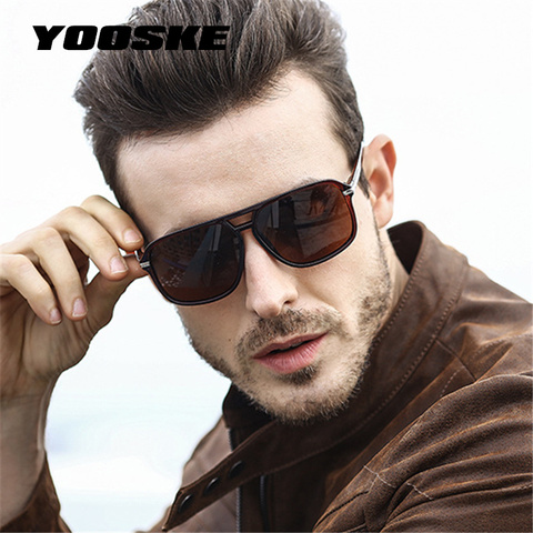 YOOSKE Classic HD Polarized Sunglasses Men 2022 Driving Brand Design Sun Glasses Man Mirror Retro High Quality Sunglass Goggles ► Photo 1/6