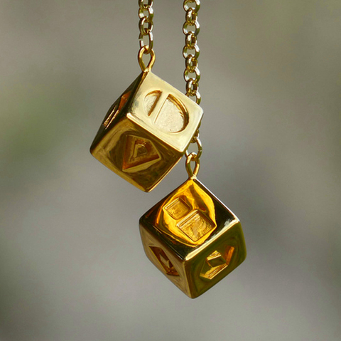 The Last Jedi Han Solo Lucky Dice Prop Gold Color Smugglers Dice/Cube Charm Jewelry 30 ► Photo 1/2