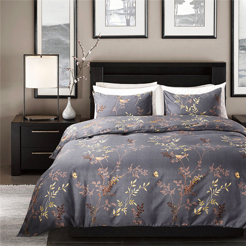 Modern Style Grey Color Bedding Set, King Size Bedding Luxury