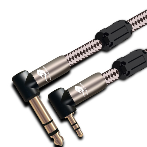Audio Cable Angled 3.5 mm Mini Jack to 6.35 mm 1/4“ TRS Jack Headphone PC Mobile Mixer Console Interconnect Cable 1M 2M 3M 5M 8M ► Photo 1/4