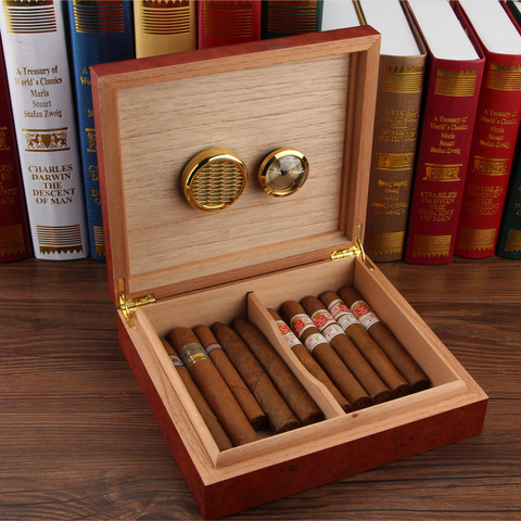 Cedar Wood Travel Humidor Cigar Box Portable Cigar Case W/ Hygrometer Humidifier Cigar Humidor Box For COHIBA Cigars ► Photo 1/6