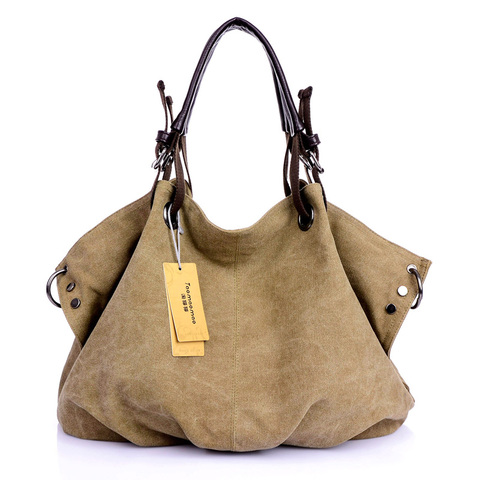 Women Canvas Messenger Bags Female Crossbody Bags Solid Shoulder Bag Fashion Casual Designer Female Handbag Large Capacity Tote ► Photo 1/6