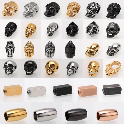 Stainless steel beads 1 pcs DIY skull beads for man's charms bracelets Copper plating kralen jewelry making diy rope pendant ► Photo 1/6