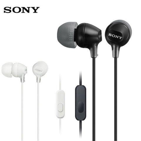 Original SONY MDR-EX15AP 3.5mm Wired Earbuds Subwoofer Stereo Handsfree with Microphone for Xperia Z 1 2 3 LT26i LT22 ► Photo 1/6