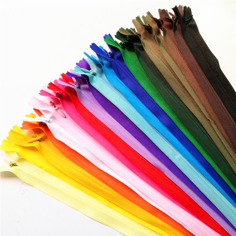 10pcs 3# 28-60cm Invisible Zippers for Sewing Clothes Bags