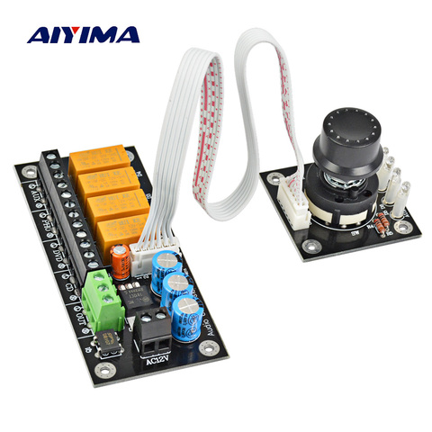 AIYIMA Audio Stereo Two Channel Relay 4 Way Sound Source Selection Audio Switch Input Selection Board ► Photo 1/6