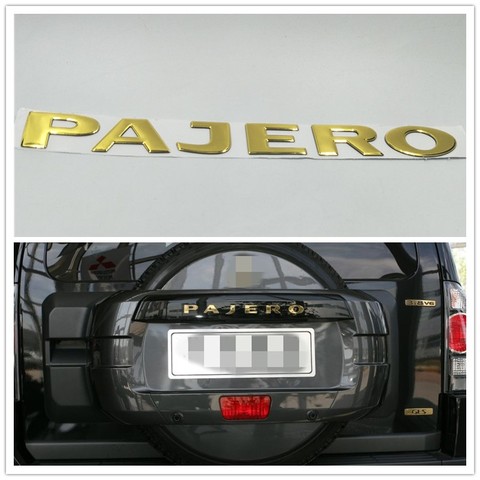 Soarhorse For MITSUBISHI PAJERO Gold 3D Letters Rear Boot Trunk Tailgate Emblem Nameplate Decals Car Accessroies ► Photo 1/6