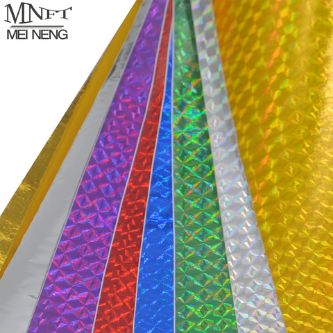 MNFT 6pcs 10*20cm Holographic Adhesive Film Flash Tape For Lure Making Fly Tying Materail Metal Hard Baits Change Color Sticker ► Photo 1/6