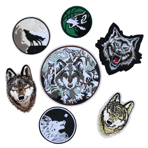 PGY 1PCS Punk Wolf Series Patches for Clothes Animal Sticker On Clothing Diy  Patch Cool Coat Appliques Garment Decor Parches ► Photo 1/6