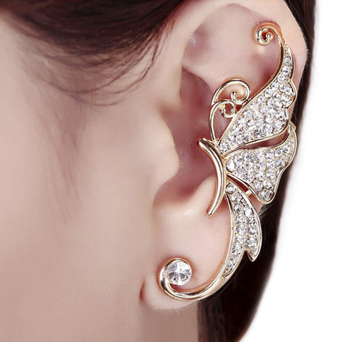 2017 Outstanding Bijouterie Cute Butterfly Rhinestone Ear Cuff Clip Cartilage Earring Fashion Accessories ► Photo 1/1