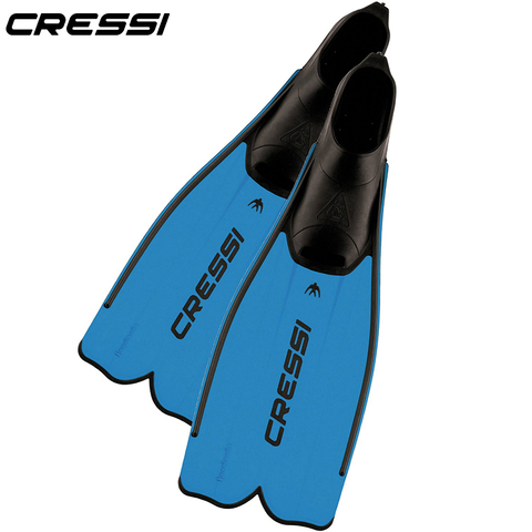 Cressi Rondinella Diving Fins Snorkeling Swimming Flipper Scuba Diving Long Blade Fin for Adults Full Foot Blue Yellow ► Photo 1/6