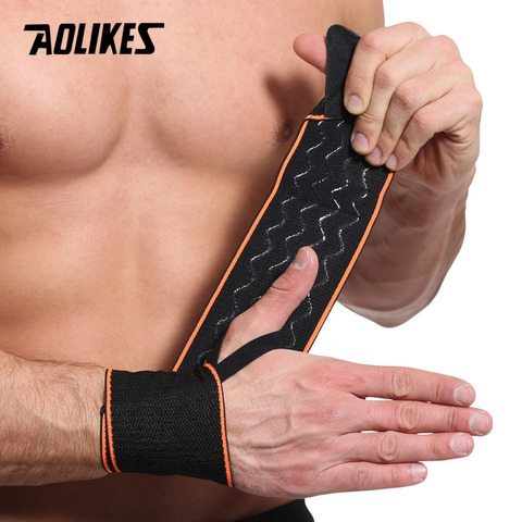 AOLIKES 1 Pair Sport Elastic Bandage Adjustable Wristband Wrist Brace Wrap Bandage Gym Strap Wrist Support Safety Crossfit ► Photo 1/6