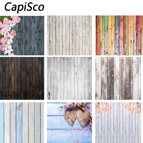 Capisco Colour Wood Floor Photography Backdrops Newborn Photo Booth Backgrounds for Photographers Studio Vinyl Photophone Floors ► Photo 1/6
