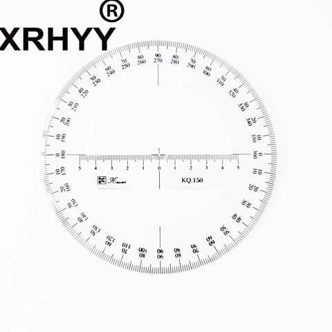 XRHYY Transparent Round 360 Degree Protractor Angle Measure Tool Drawing Ruler Stationery ( 15CM ) ► Photo 1/1