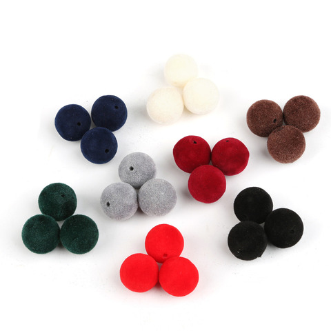 Fashion Pick Size 8/10/12/16mm Cover Velvet Round Ball Beads for DIY Earrings Spacers Dangle Brincos Findings Jewelry Making ► Photo 1/6