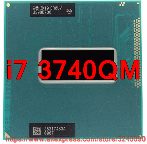 Original lntel Core i7 3740qm SR0UV CPU (6M Cache/2.7GHz-3.7GHz/Quad-Core) i7-3740qm Laptop processor free shipping ► Photo 1/2
