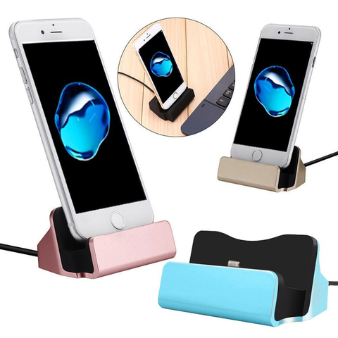 Phone Charging Dock Station USB Data Cable For iPhone Huawei Xiaomi LG Samsung Micro-USB/Type-C/IOS Desktop Docking Charger ► Photo 1/5