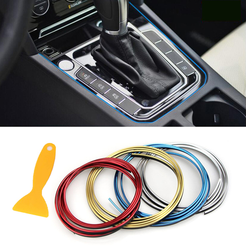 UNIVERSAL 5M CAR DIY Moulding Trim Interior Exterior Dashboard Edge Protection Decoration Strip Line Chrome Styling Accessories ► Photo 1/6