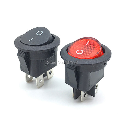 5pcs KCD1 224N Round Rocker Switch With Light 4 Pin 6A 250V/10A 125VAC Boat Switch Snap-in SPST ON OFF Rocker 2 Position Switch ► Photo 1/6