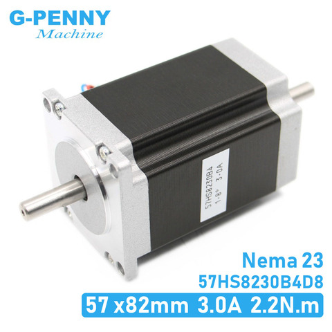 NEMA 23 Stepper motor double shaft 3A 2.2N.m 315Oz-in dual shaft D=8mm 57x82mm Nema23 stepping motor For CNC machine 3D printer ► Photo 1/6