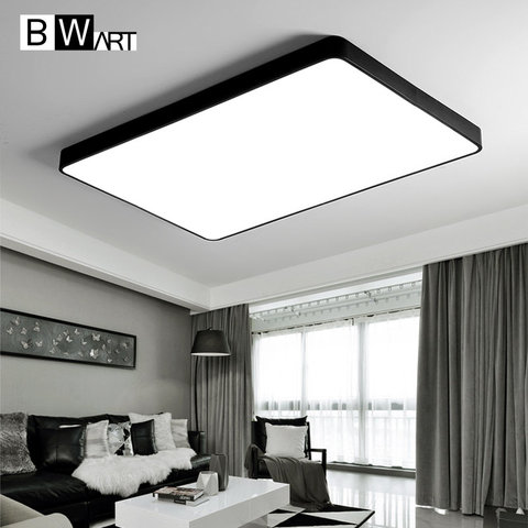 BWART Modern LED ceiling lamp for the Office guest living study bed room Home Black white rectangle Decoration ceiling light ► Photo 1/6