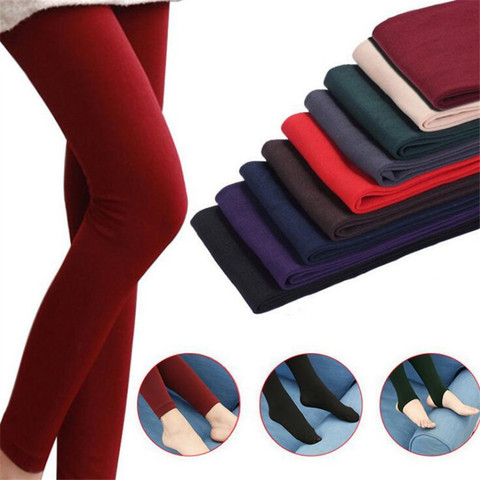 YRRETY Leggings Warm Women Heat Fleece Stretchy Leggings Warm Fleece Lined Slim Thermal Pants Leggings Mujer Casual Leggings ► Photo 1/6