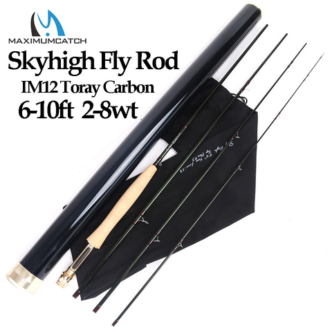 Maximumcatch Skyhigh 6-10ft 2-8wt Fly Fishing Rod Graphite IM12 Toray Carbon 3/4pc Fly Rod with Carbon Tube ► Photo 1/6