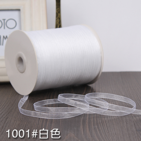 Pretty White (10 Meters/lot) 1/4''(6mm) Organza silk Ribbons Wedding Invitation Card Gift Wrapping Scrapbooking Supplies Riband ► Photo 1/6