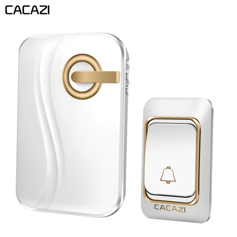 CACAZI Wireless Doorbell DC battery-operated Waterproof 1 2 Button 1 2 Receiver 200M Remote Smart Home Cordless door bell chime ► Photo 1/6