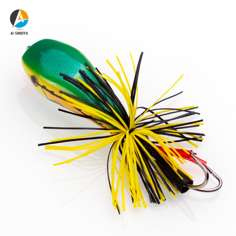 AI-SHOUYU 1pc Frog Lure 55mm 9g Topwater Simulation Popper Frog Hard Artificial SwimBait Wobblers with Silicone Skirt Pesca ► Photo 1/6