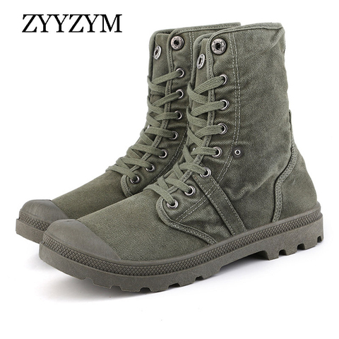 ZYYZYM Men Shoes Casual Spring Autumn High help Style Denim Canvas Fashion Rubber Outdoors Shoes Men ► Photo 1/6